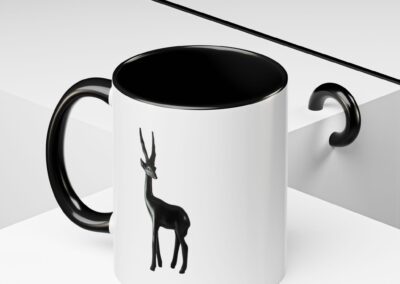 Stylish Accent Coffee Mug with Elegant Antelope Design