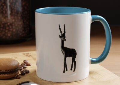 Stylish Accent Coffee Mug with Elegant Antelope Design