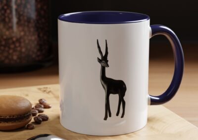 Stylish Accent Coffee Mug with Elegant Antelope Design