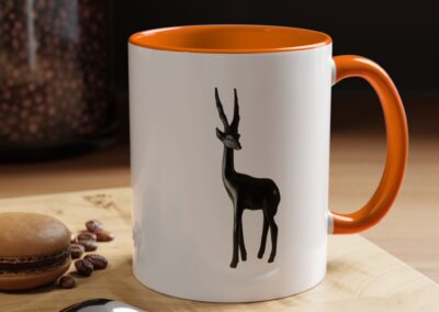 Stylish Accent Coffee Mug with Elegant Antelope Design