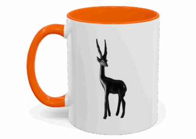 Stylish Accent Coffee Mug with Elegant Antelope Design