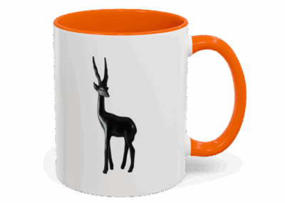 Stylish Accent Coffee Mug with Elegant Antelope Design