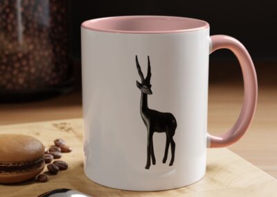 Stylish Accent Coffee Mug with Elegant Antelope Design