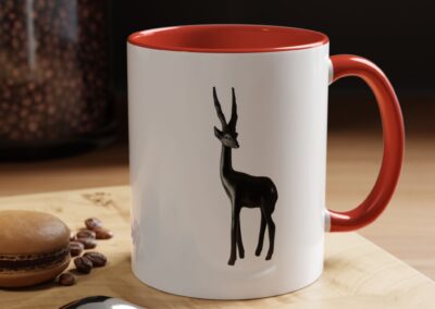 Stylish Accent Coffee Mug with Elegant Antelope Design