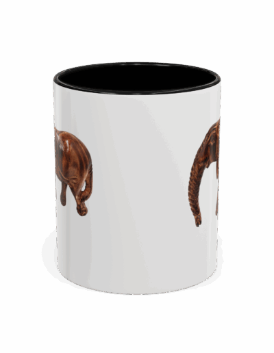 Whimsical Elephant Accent Coffee Mug Black
