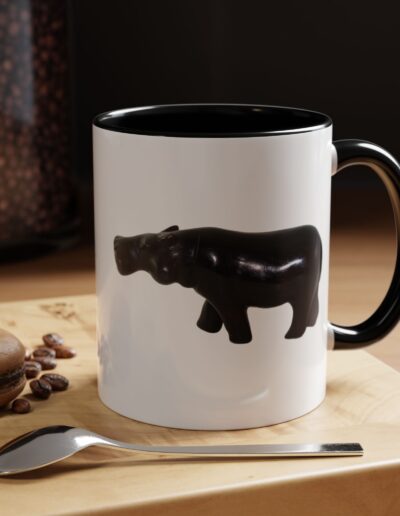Black Hippo Accent Coffee Mug