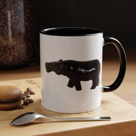 Black Hippo Accent Coffee Mug
