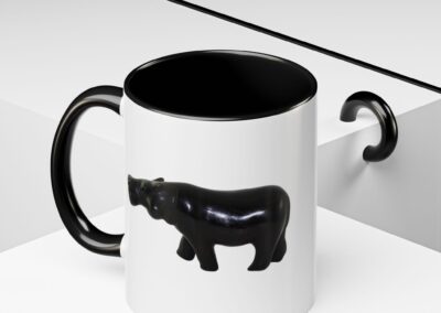 Black Hippo Accent Coffee Mug