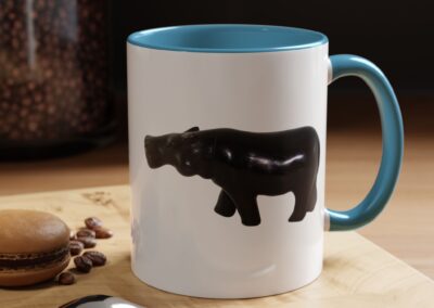 Black Hippo Accent Coffee Mug