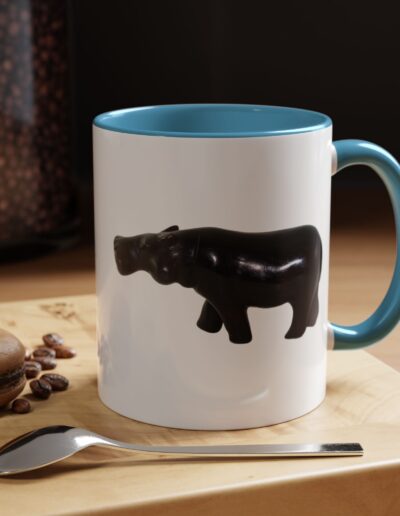 Black Hippo Accent Coffee Mug