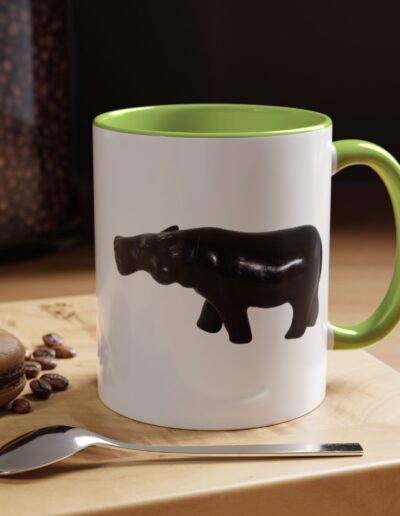 Black Hippo Accent Coffee Mug