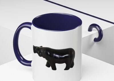 Black Hippo Accent Coffee Mug