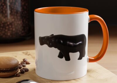Black Hippo Accent Coffee Mug