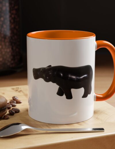 Black Hippo Accent Coffee Mug