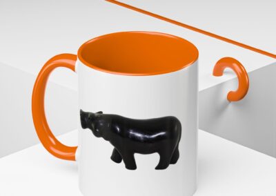 Black Hippo Accent Coffee Mug