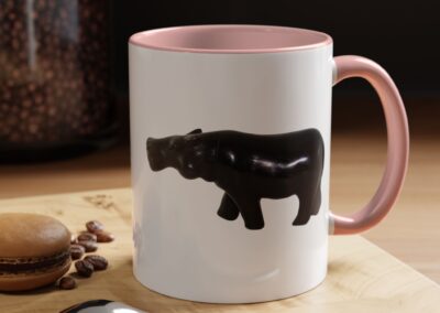 Black Hippo Accent Coffee Mug