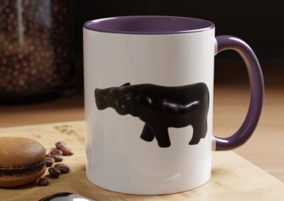 Black Hippo Accent Coffee Mug