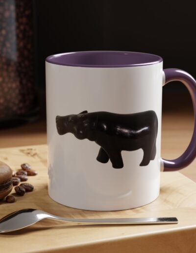Black Hippo Accent Coffee Mug