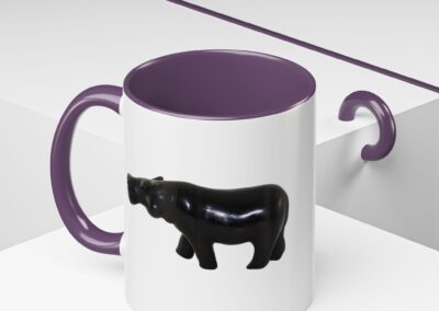 Black Hippo Accent Coffee Mug