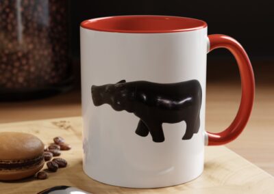 Black Hippo Accent Coffee Mug