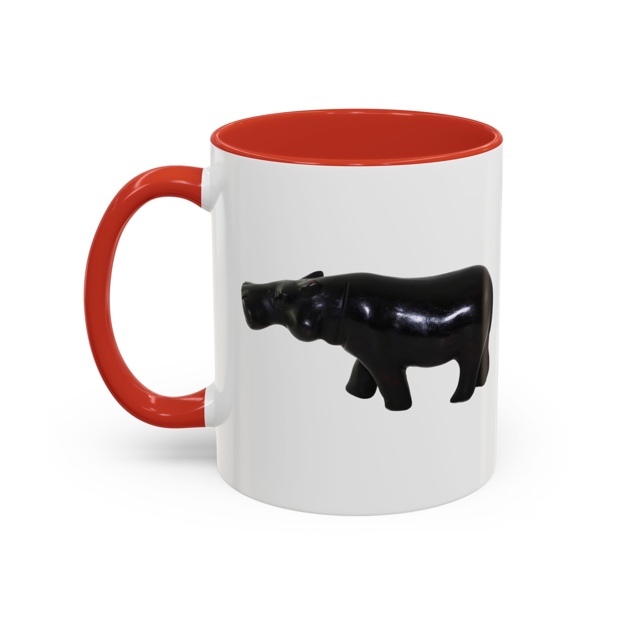 Black Hippo Accent Coffee Mug