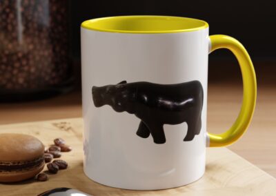 Black Hippo Accent Coffee Mug