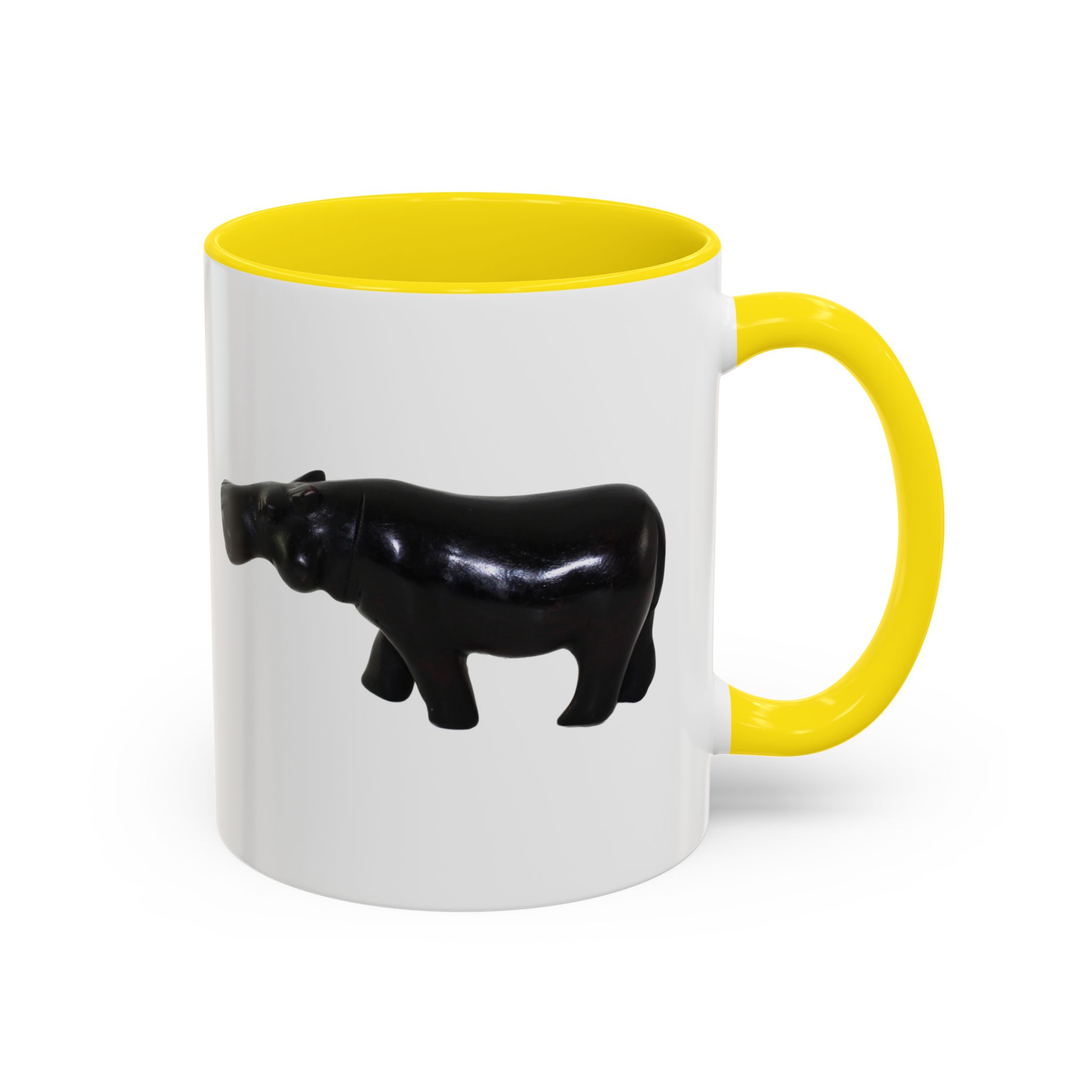 Black Hippo Accent Coffee Mug
