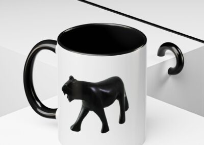 Stylish Accent Coffee Mug with Black Panther Design