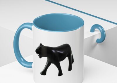Stylish Accent Coffee Mug with Black Panther Design