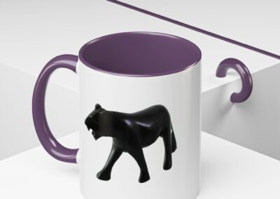 Stylish Accent Coffee Mug with Black Panther Design