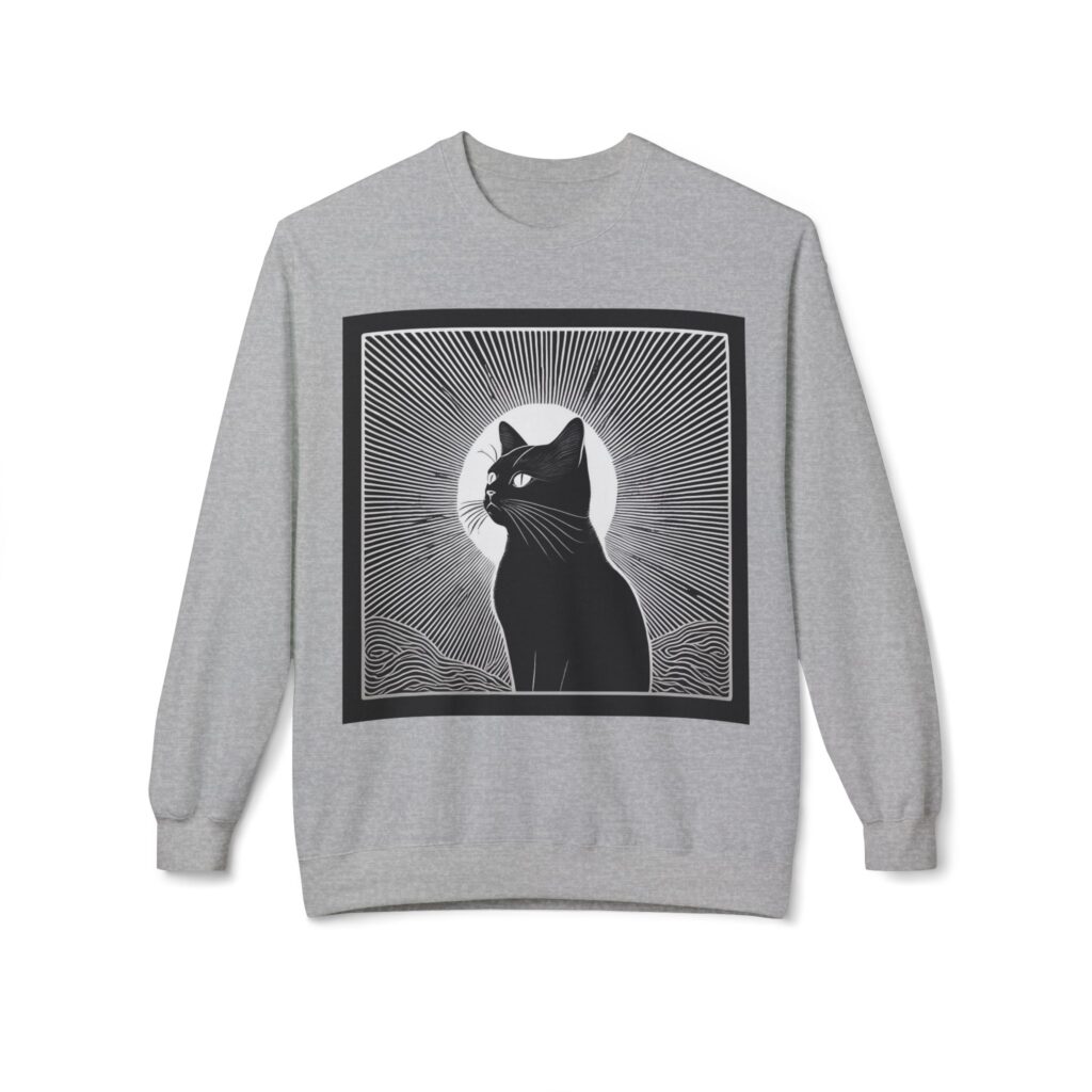Black Cat Graphic Crewneck Sweatshirt