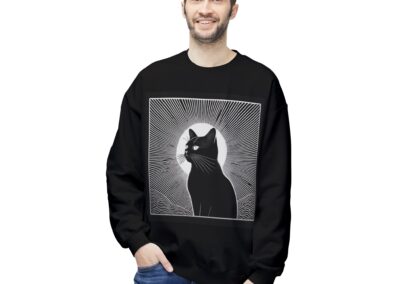 Black Cat Graphic Crewneck Sweatshirt