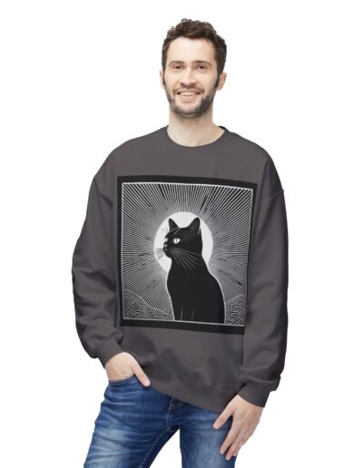 Black Cat Graphic Crewneck Sweatshirt