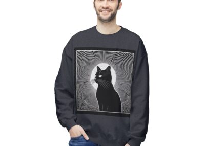 Black Cat Graphic Crewneck Sweatshirt