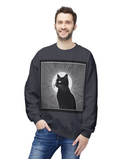 Black Cat Graphic Crewneck Sweatshirt