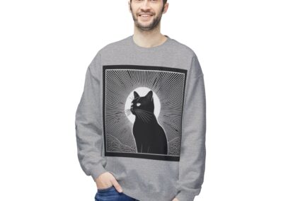 Black Cat Graphic Crewneck Sweatshirt