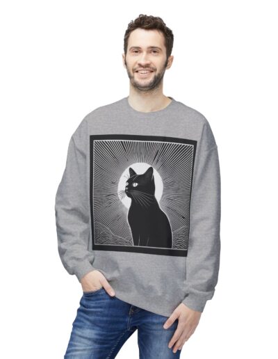 Black Cat Graphic Crewneck Sweatshirt