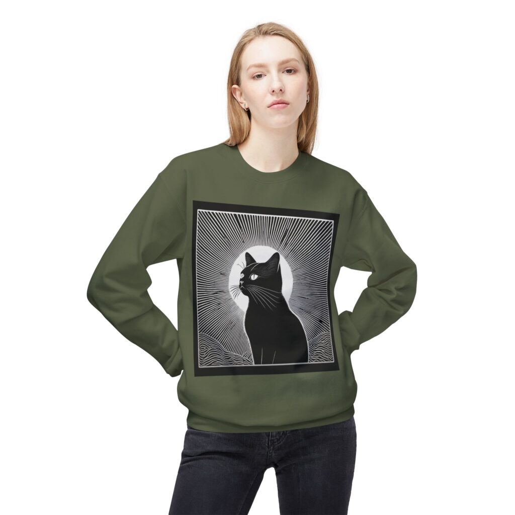 Black Cat Graphic Crewneck Sweatshirt