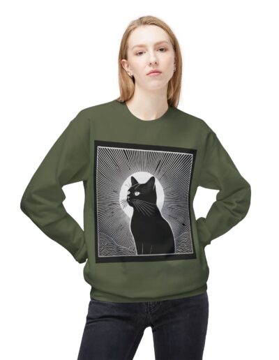 Black Cat Graphic Crewneck Sweatshirt