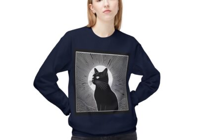Black Cat Graphic Crewneck Sweatshirt