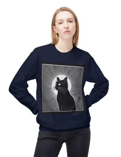 Black Cat Graphic Crewneck Sweatshirt