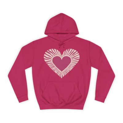 Cute Love Heart Design Unisex College Hoodie
