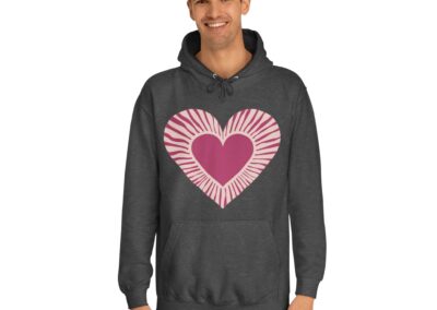 Cute Love Heart Design Unisex College Hoodie