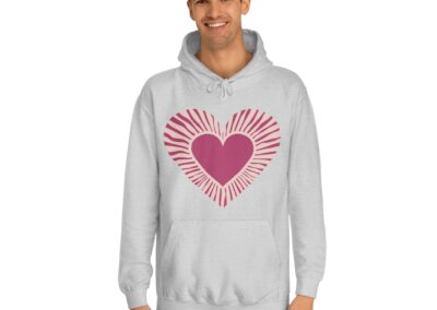 Cute Love Heart Design Unisex College Hoodie