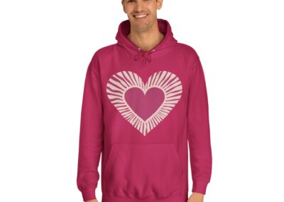 Cute Love Heart Design Unisex College Hoodie