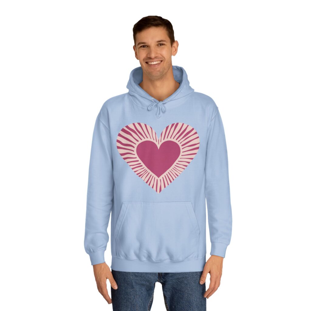 Cute Love Heart Design Unisex College Hoodie