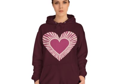 Cute Love Heart Design Unisex College Hoodie