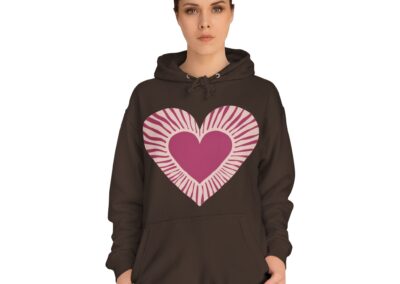 Cute Love Heart Design Unisex College Hoodie