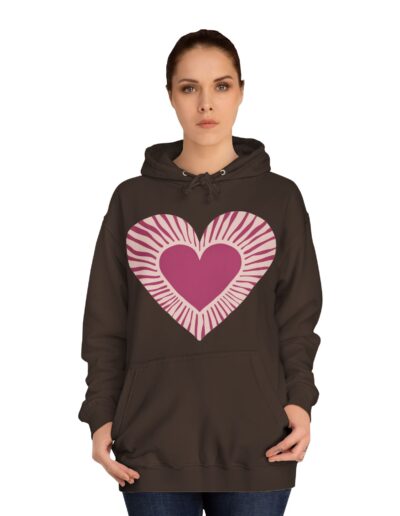 Cute Love Heart Design Unisex College Hoodie