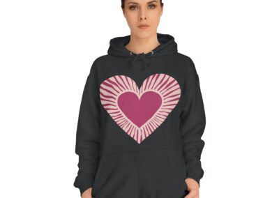 Cute Love Heart Design Unisex College Hoodie